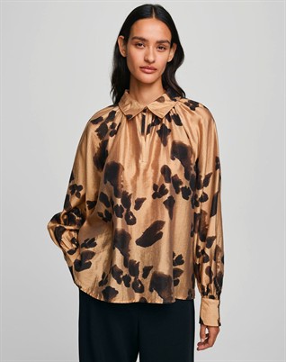 MSCHNilla Romina Bluse - Iced Coffee Leo